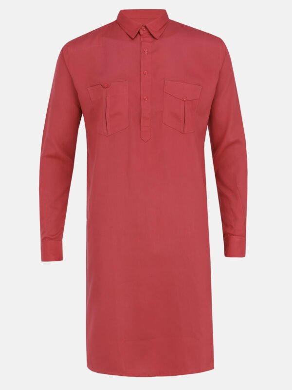 Men's Smart Red Kabli Set