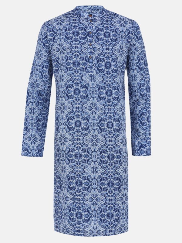 Men's Navy Print Panjabi