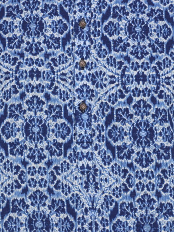 Alternative view of Men's Navy Print Panjabi