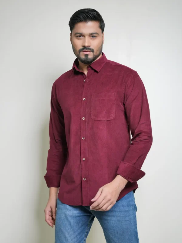 Men’s Maroon Corduroy Shirt