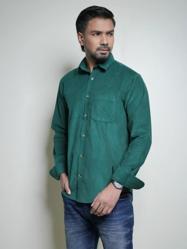 Alternative view of Men's Green Corduroy Shirt