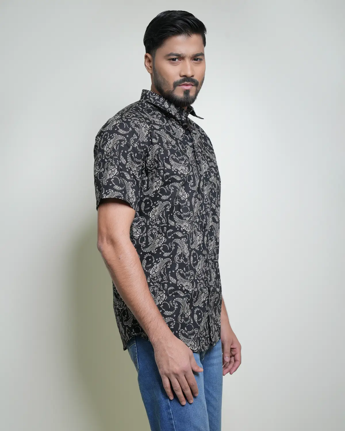 Men's Half Shirt Black - Image 3