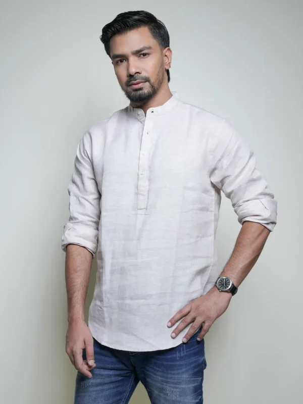 Alternative view of Men’s Band Collar Shirt Creem