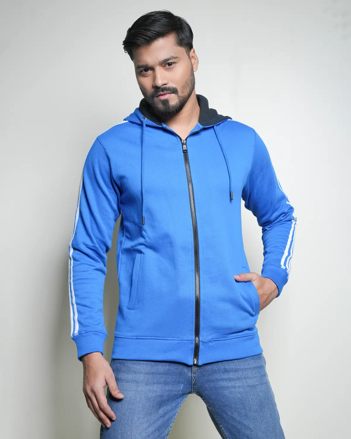 Men's Royal Blue Hoodie - Image 4