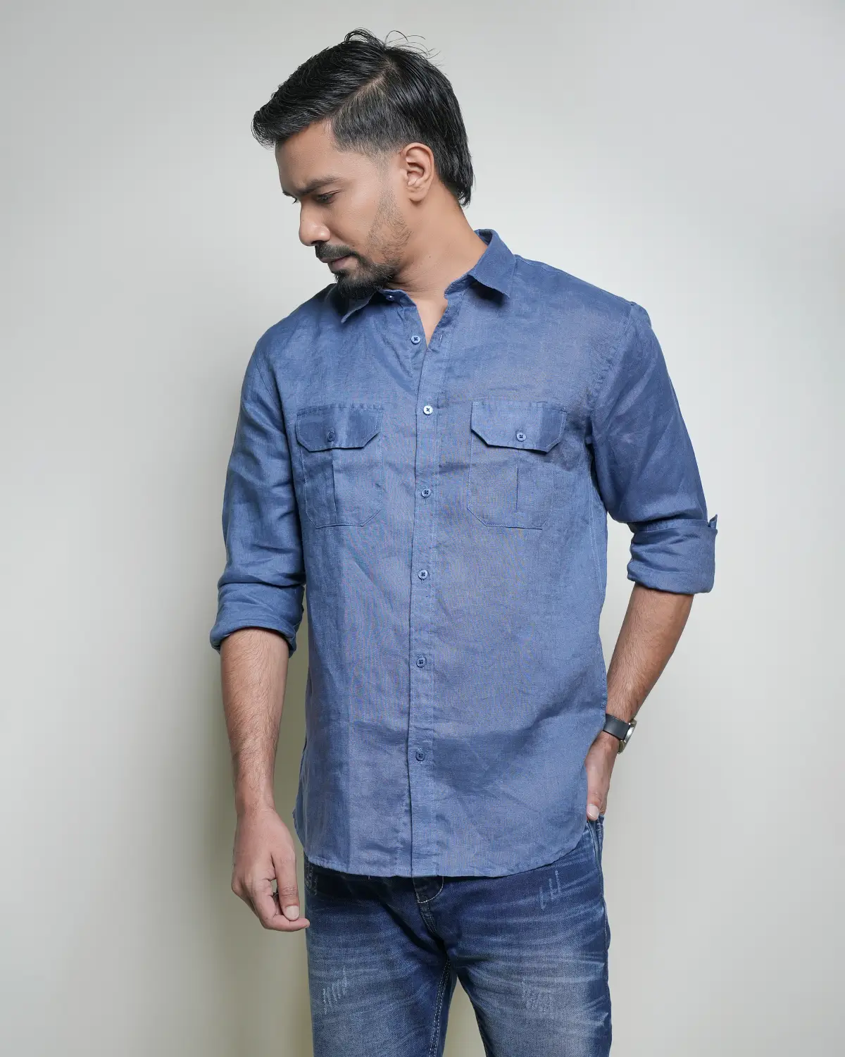Men's Smart Shirt Royal Blue - Image 5
