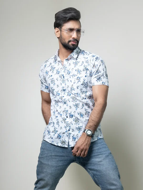 Alternative view of Navy Rose Half Shirt