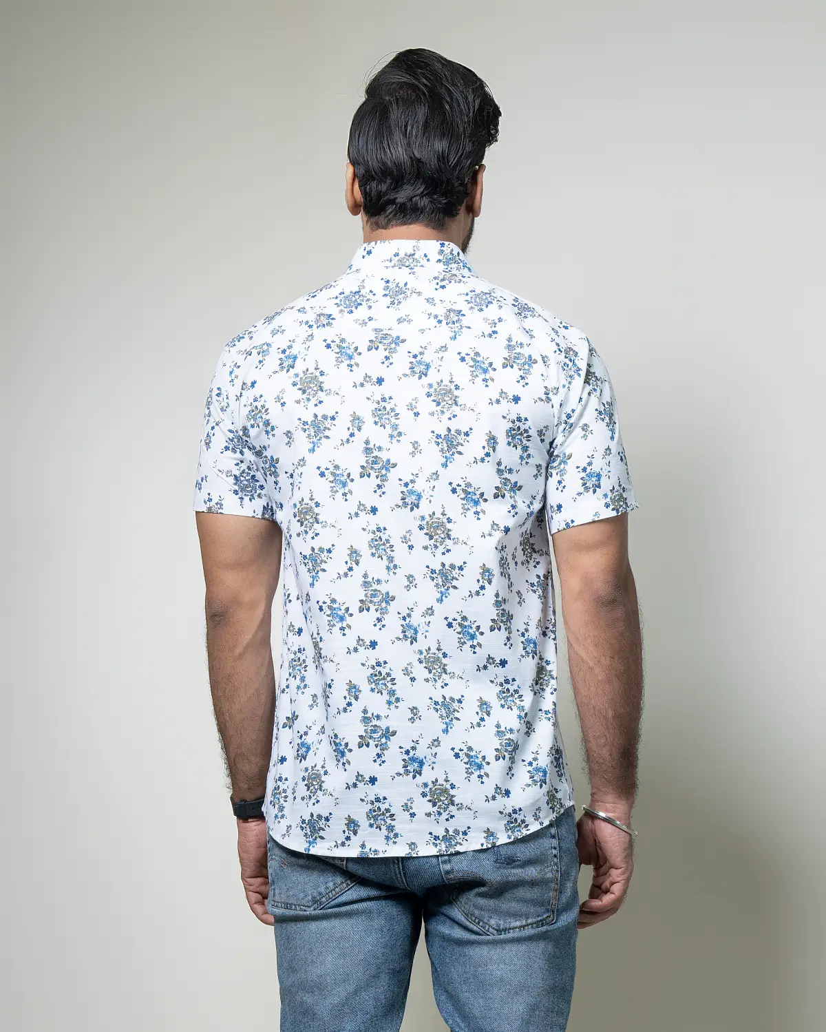 Navy Rose Half Shirt - Image 3