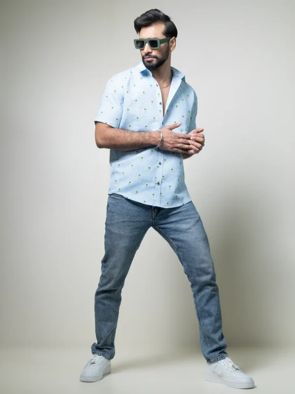 Pineapple Print Half Shirt