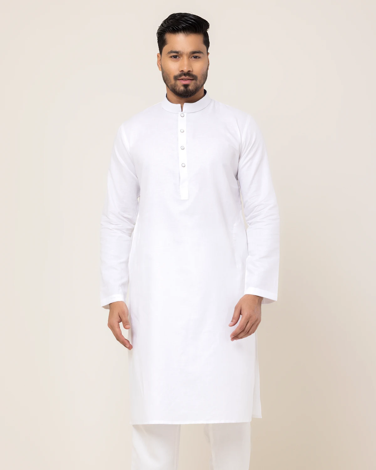 White Contrast Panjabi - Image 3