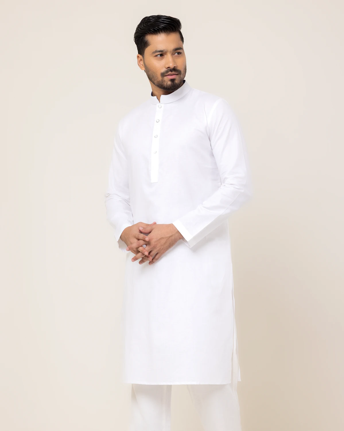 White Contrast Panjabi - Image 5