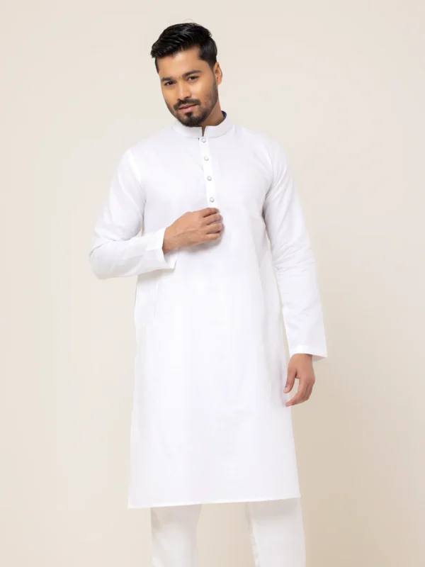 White Contrast Panjabi