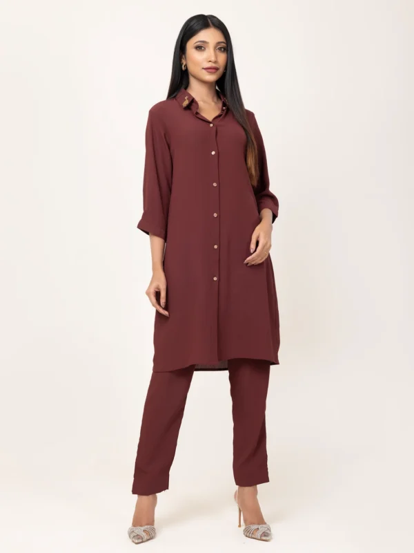 Ladies Sanguine Brown Karchupi Two Piece