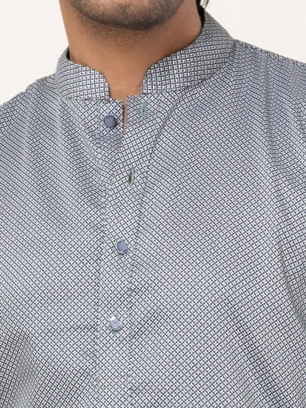 Alternative view of Green Abstract Print Panjabi