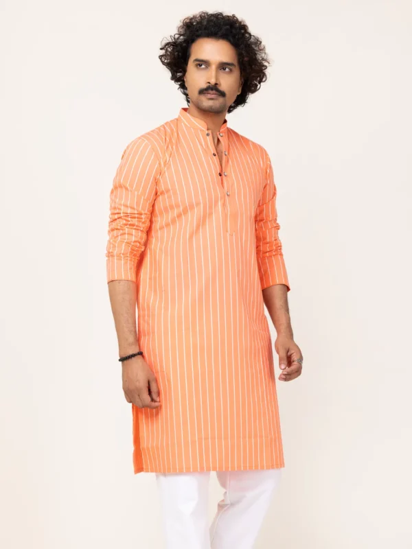 Alternative view of Sweet Orange Stripe Panjabi