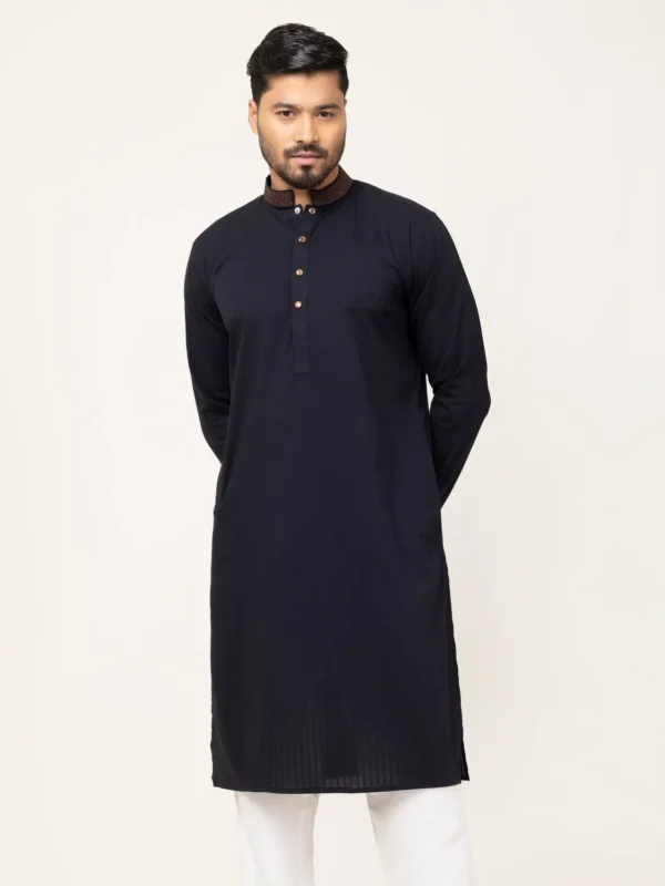 Alternative view of Coffee Embroidery Black Panjabi