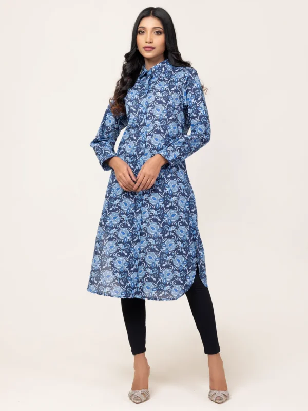 Ladies Dark Navy Print Kurti