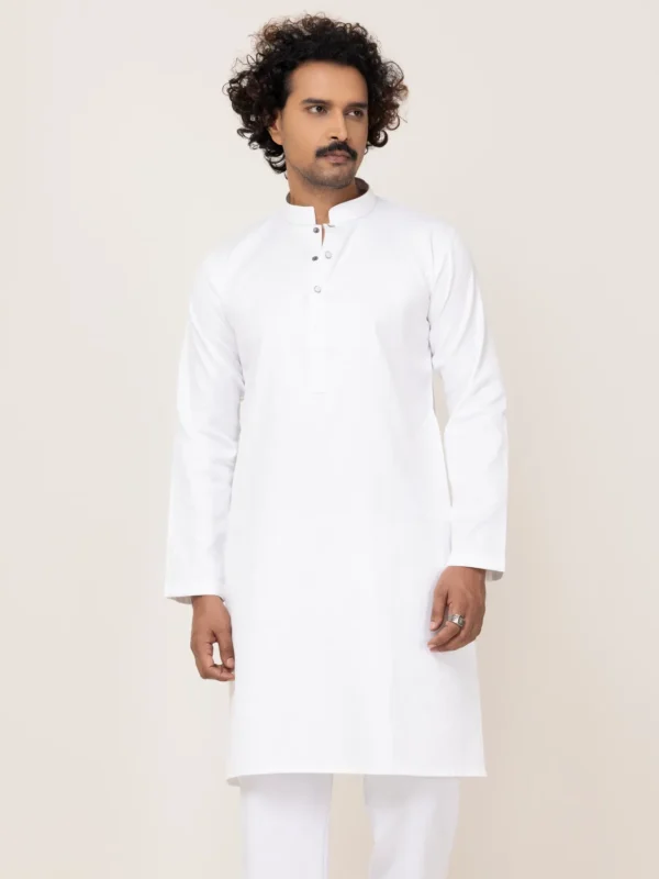 White Quilted Texture Panjabi