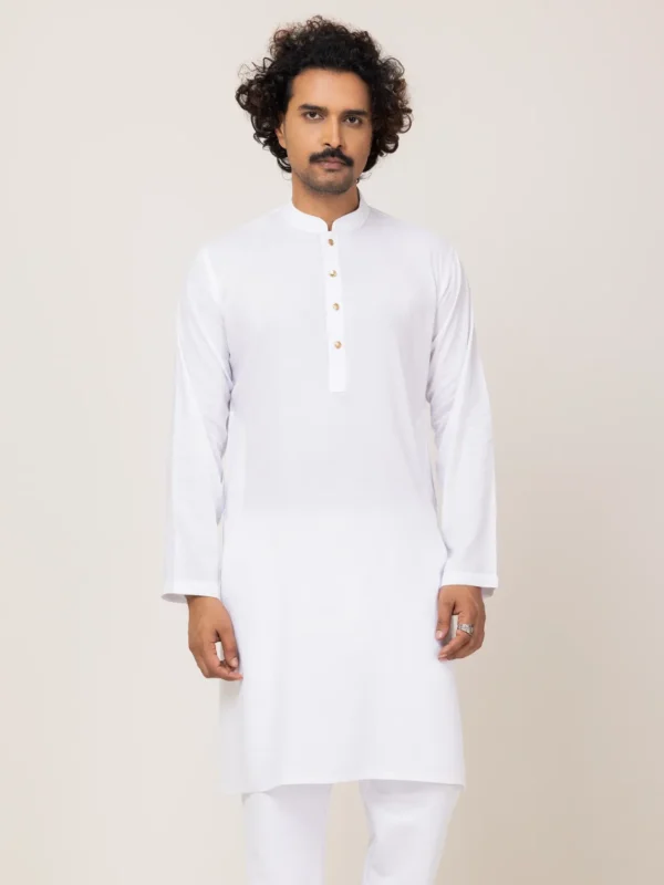 Men's Premium White Texture Panjabi