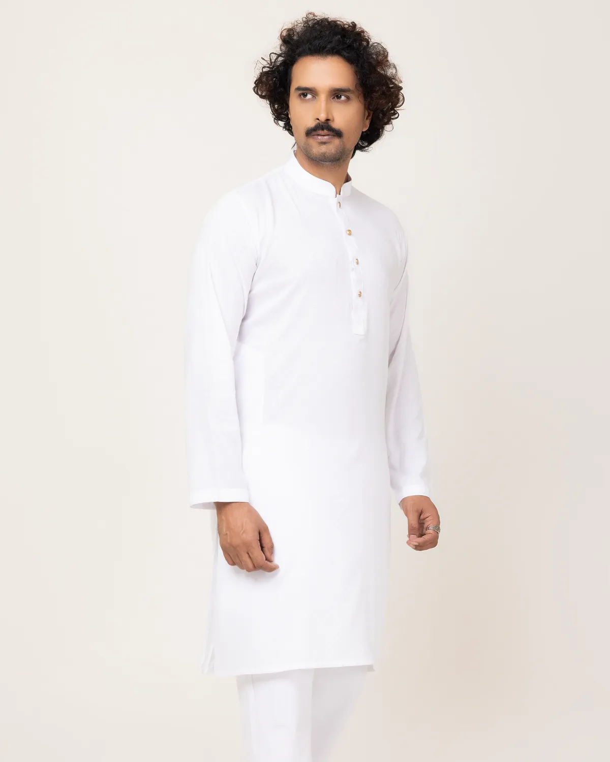 Men's Premium White Texture Panjabi - Image 3