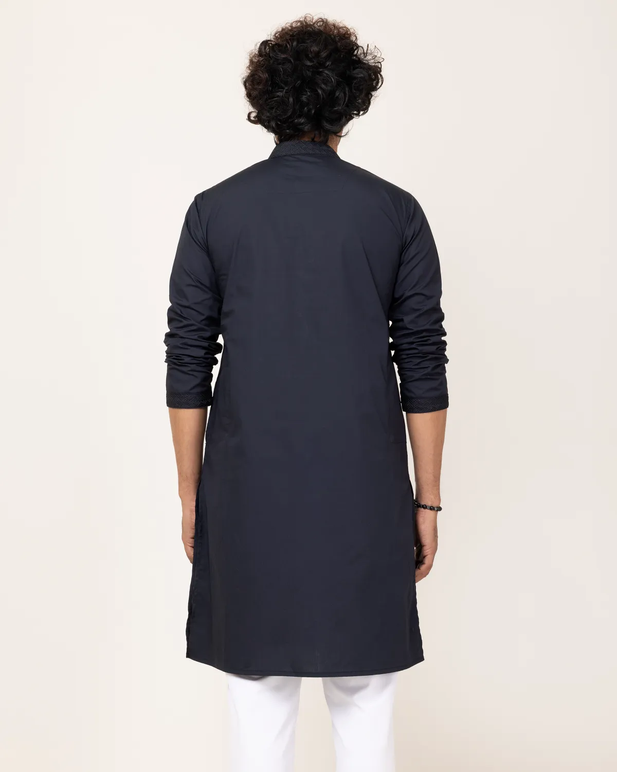 Black Contrast Embroidery Panjabi - Image 3