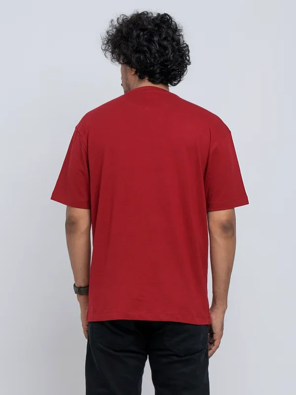Alternative view of Men's Maroon Drop Shoulder