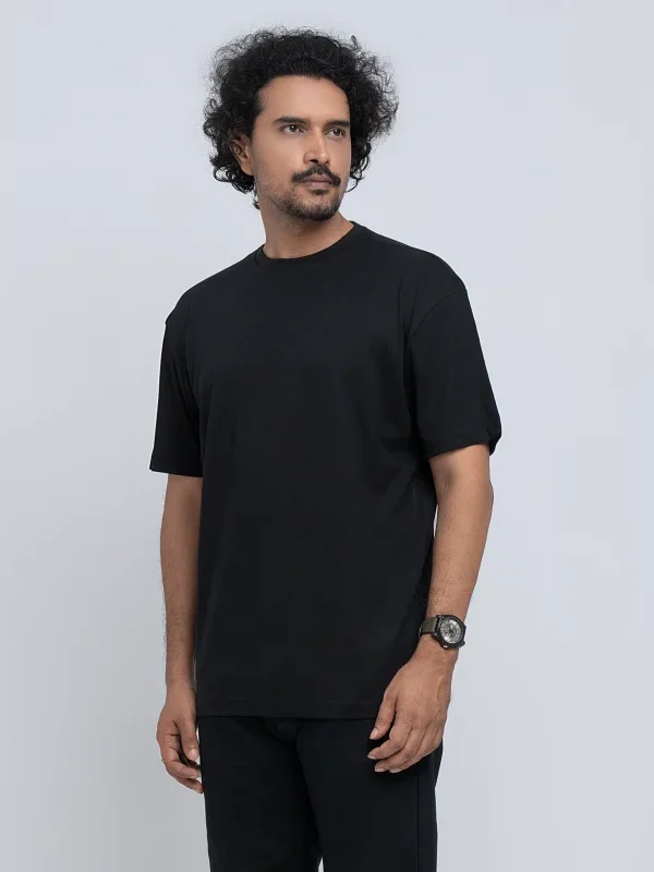 Men’s Black Drop Shoulder
