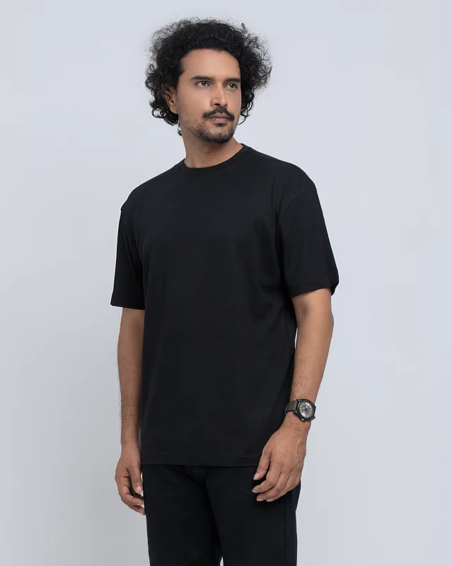 Men’s Black Drop Shoulder