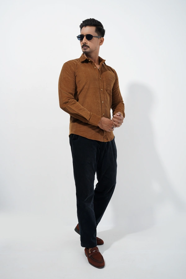 Men’s Light Brown Corduroy Shirt - Image 5