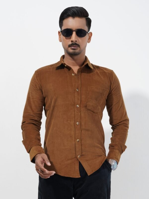 Men’s Light Brown Corduroy Shirt