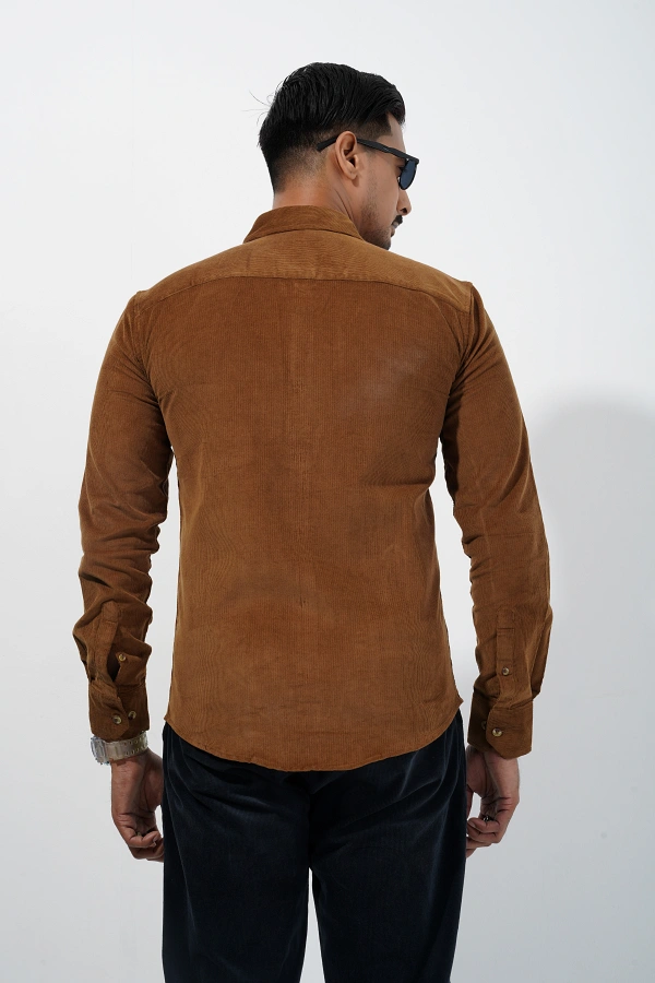 Men’s Light Brown Corduroy Shirt - Image 6