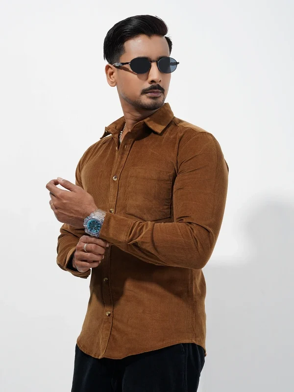 Alternative view of Men’s Light Brown Corduroy Shirt