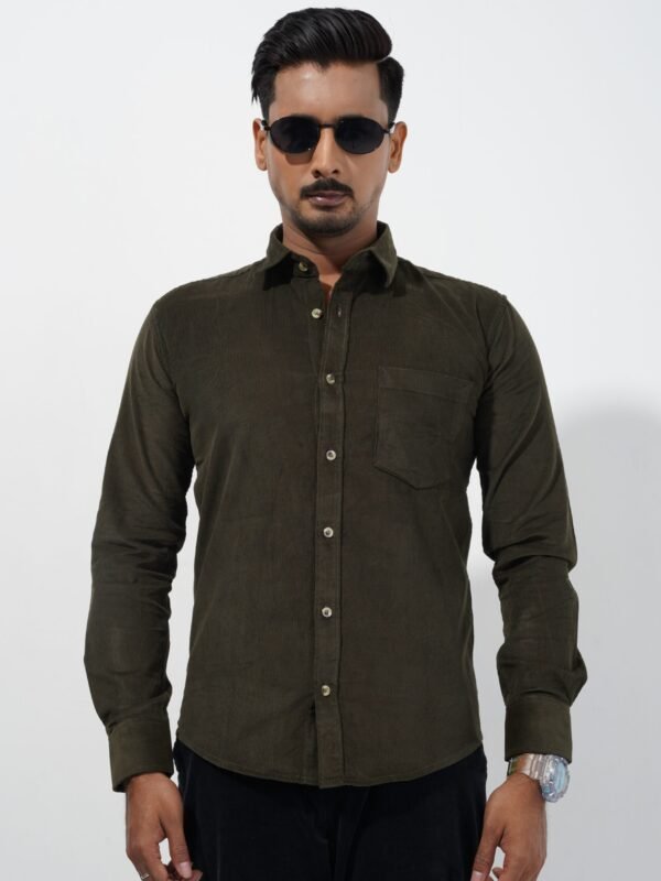 Men’s Olive Corduroy Shirt