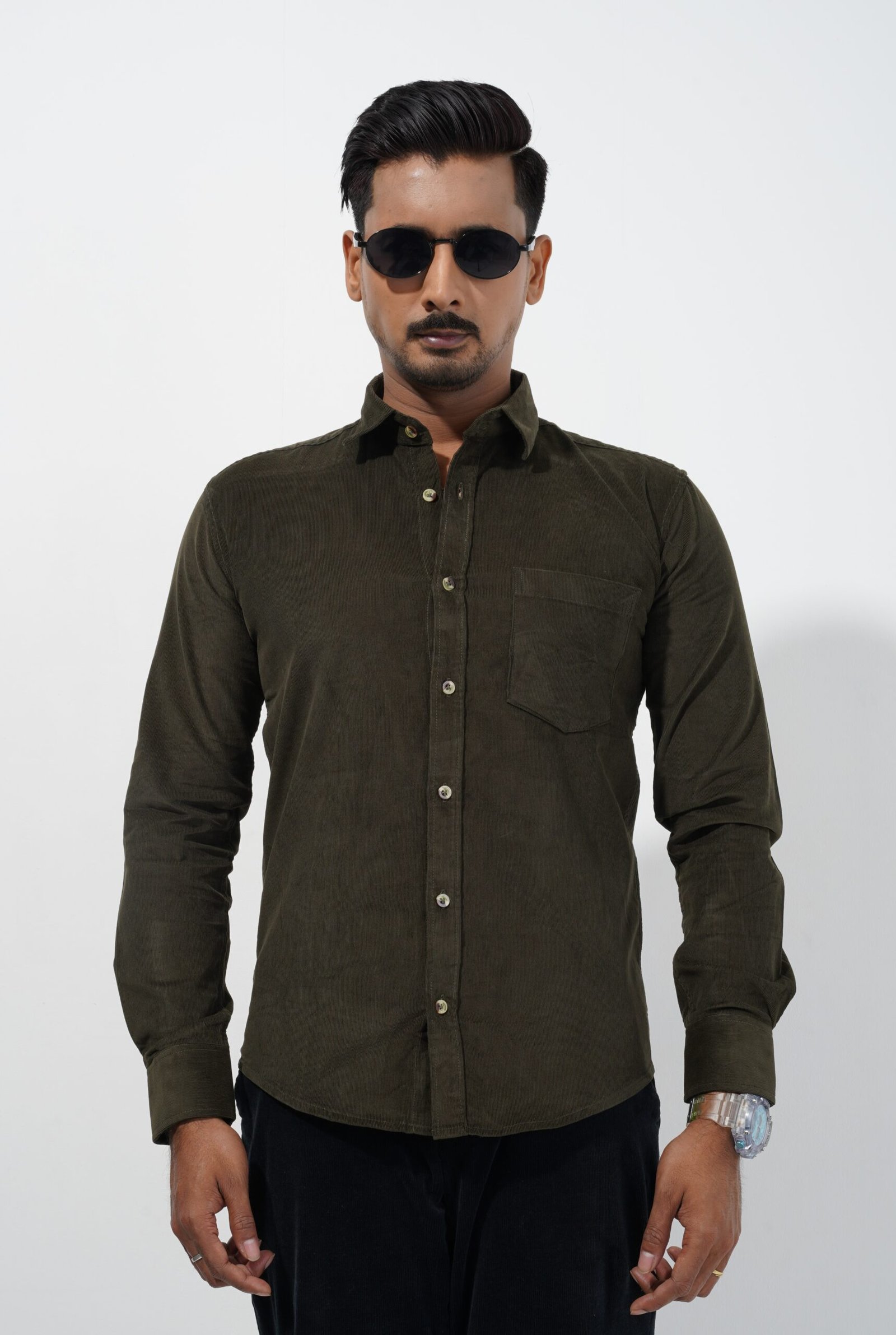 Men’s Olive Corduroy Shirt