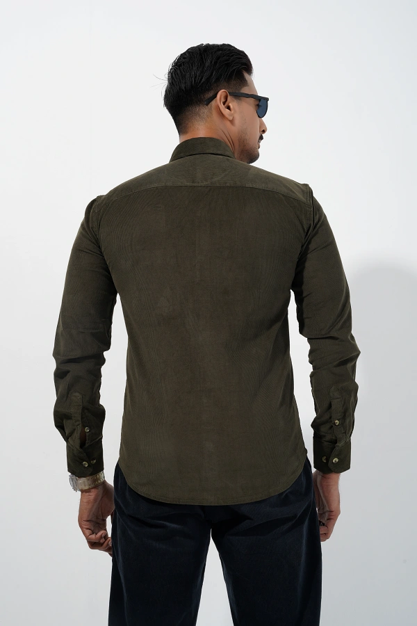 Men’s Olive Corduroy Shirt - Image 6