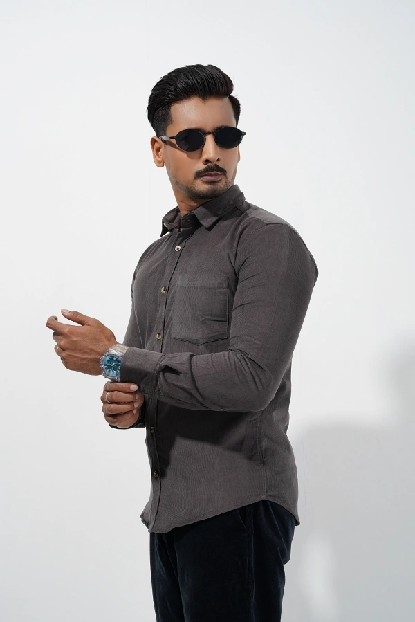 Men’s Ash Corduroy Shirt - Image 2