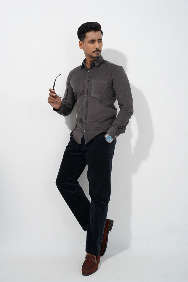Men’s Ash Corduroy Shirt - Image 3
