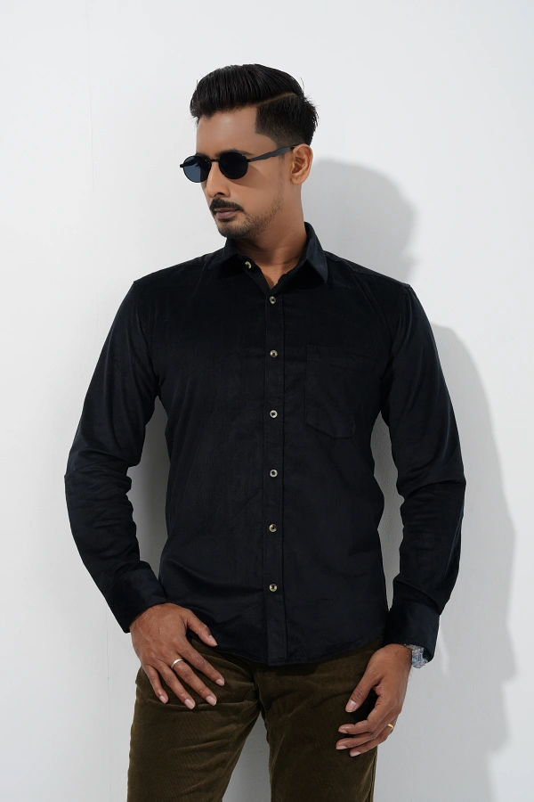 Men’s Black Corduroy Shirt
