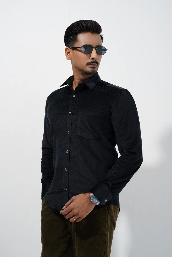 Men’s Black Corduroy Shirt - Image 2