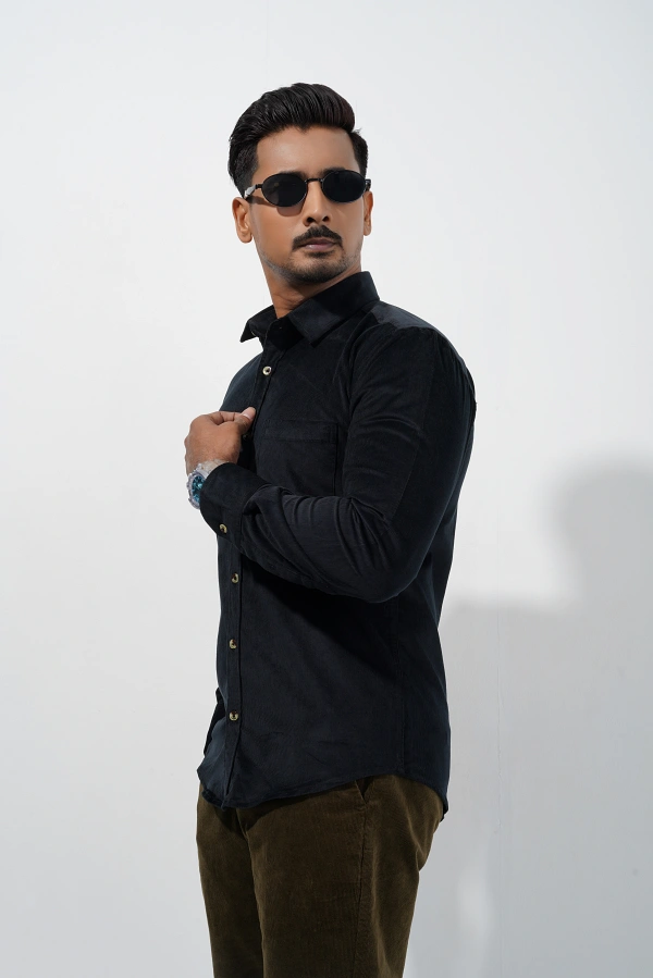 Men’s Black Corduroy Shirt - Image 4