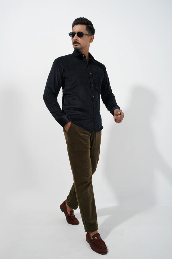 Men’s Black Corduroy Shirt - Image 3
