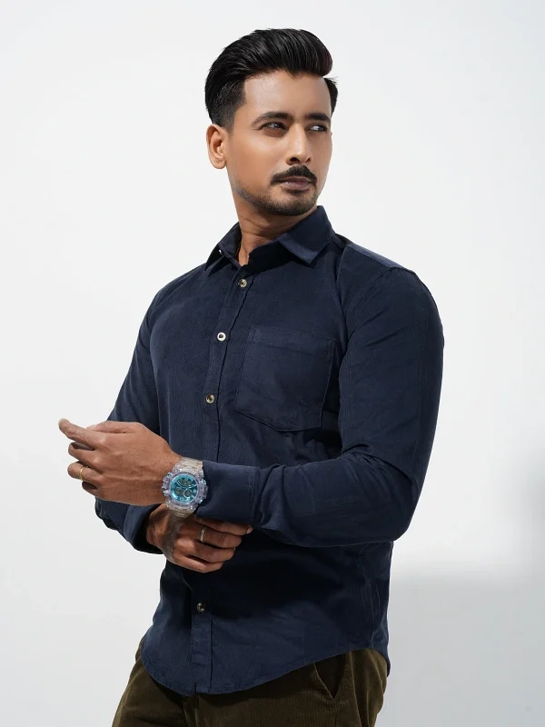 Alternative view of Men’s Dark Navy Corduroy Shirt