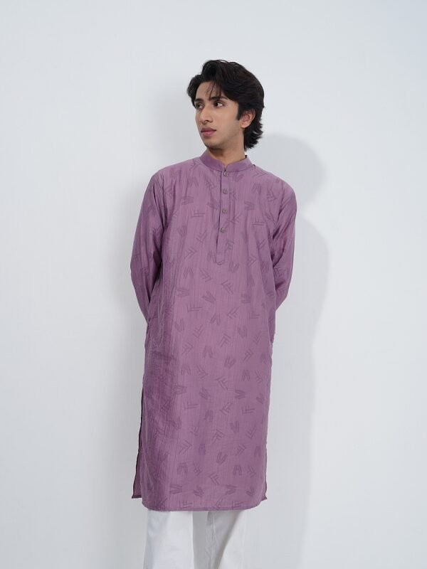 Alternative view of Soft Blush Jacquard Panjabi