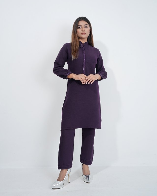 Dark Purple Minimal Co-Ord-Dress - Image 5