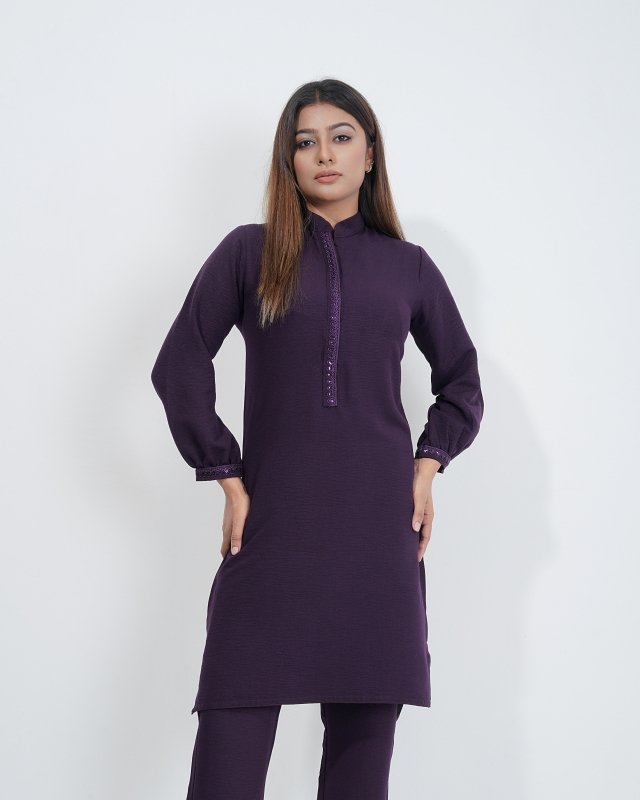 Dark Purple Minimal Co-Ord-Dress