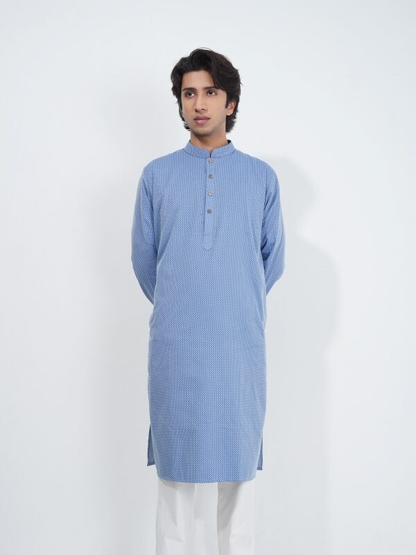 Heritage Geo Blue Panjabi