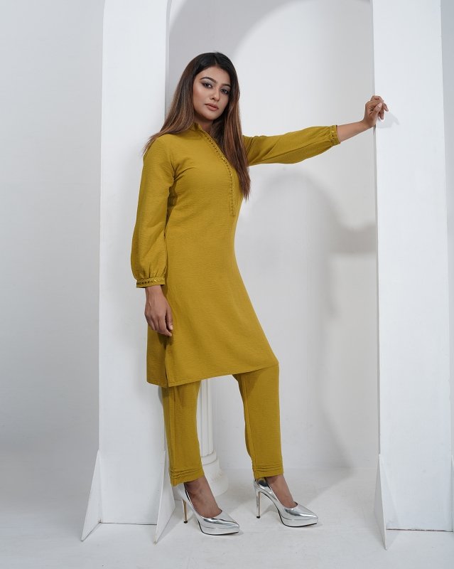 Mustard Minimal Co-Ord-Dress - Image 3