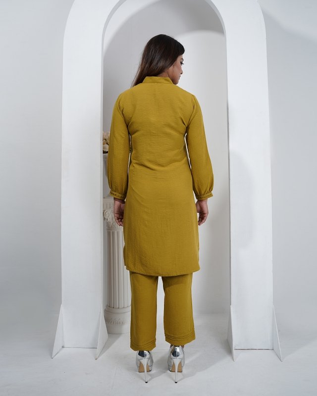 Mustard Minimal Co-Ord-Dress - Image 4