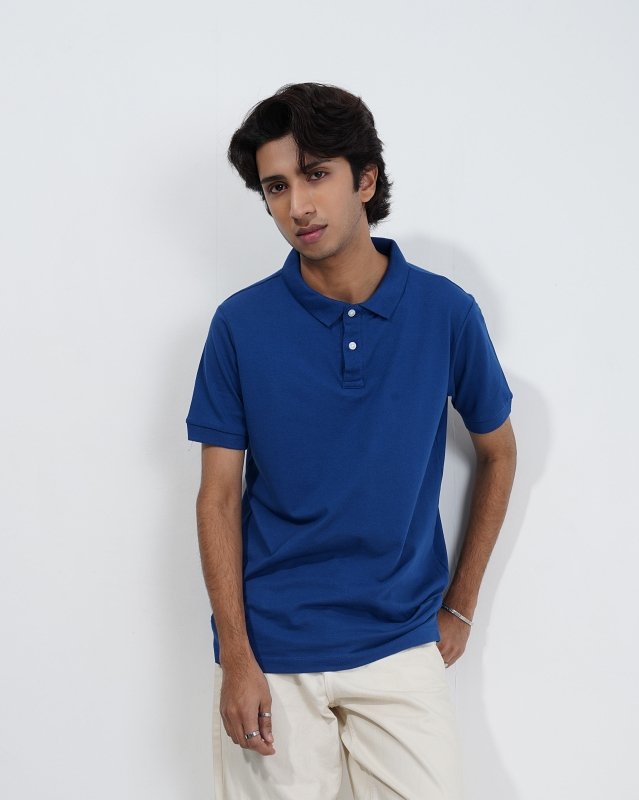 Premium Sodalite Blue Polo Shirt - Image 4