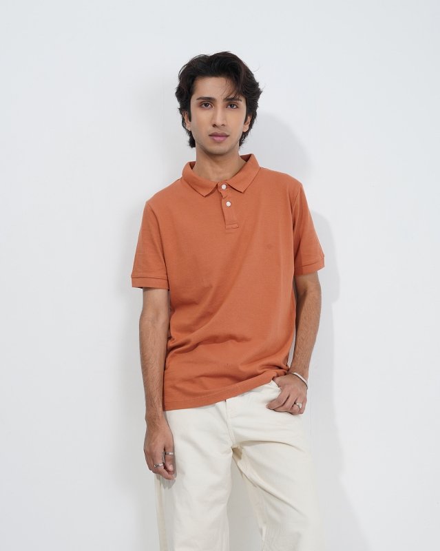 Rust Orange Polo Shirt - Image 3