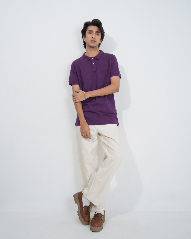 Premium Purple Pennat Polo Shirt - Image 5